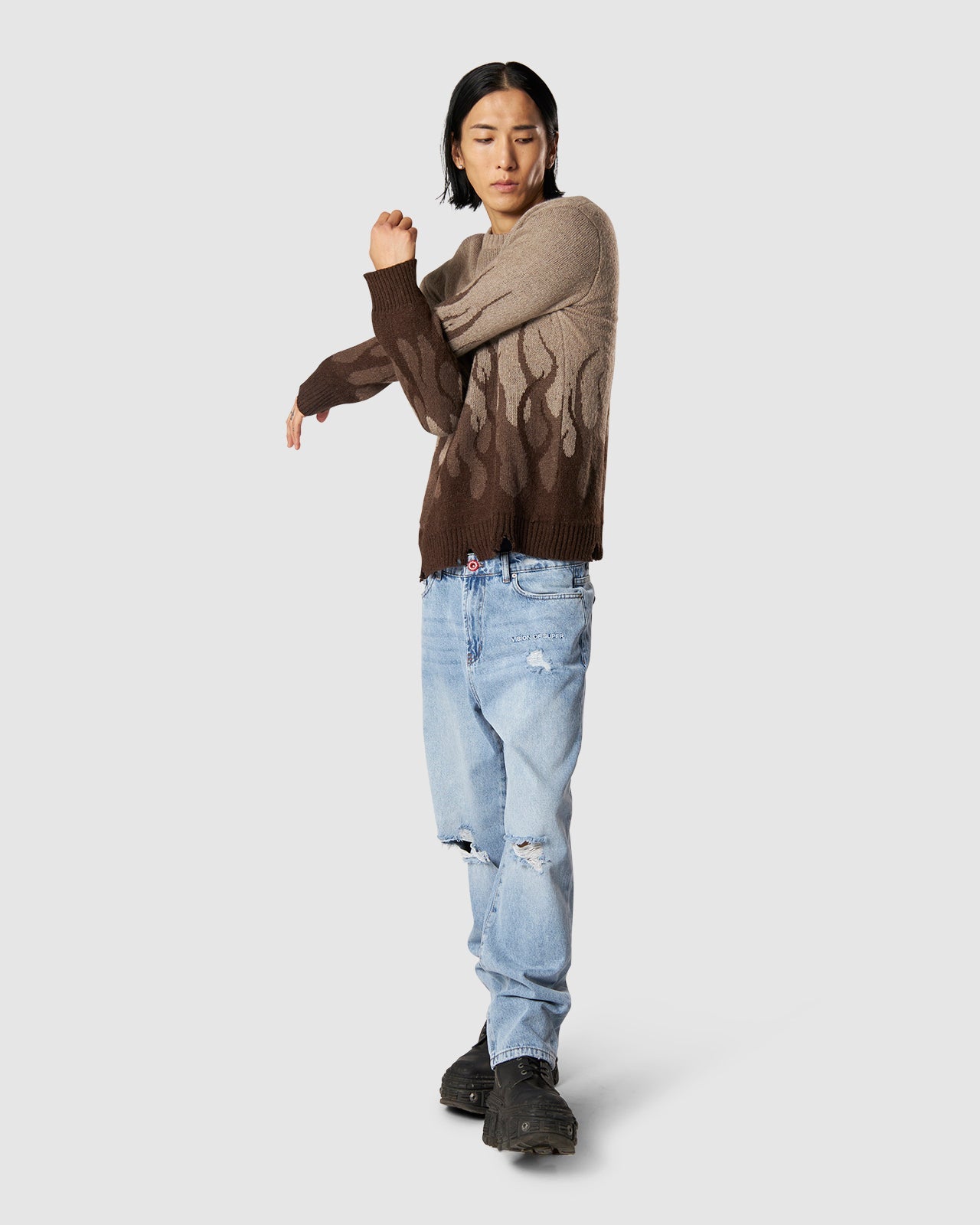 JACQUARD DOUBLE FLAMES JUMPER