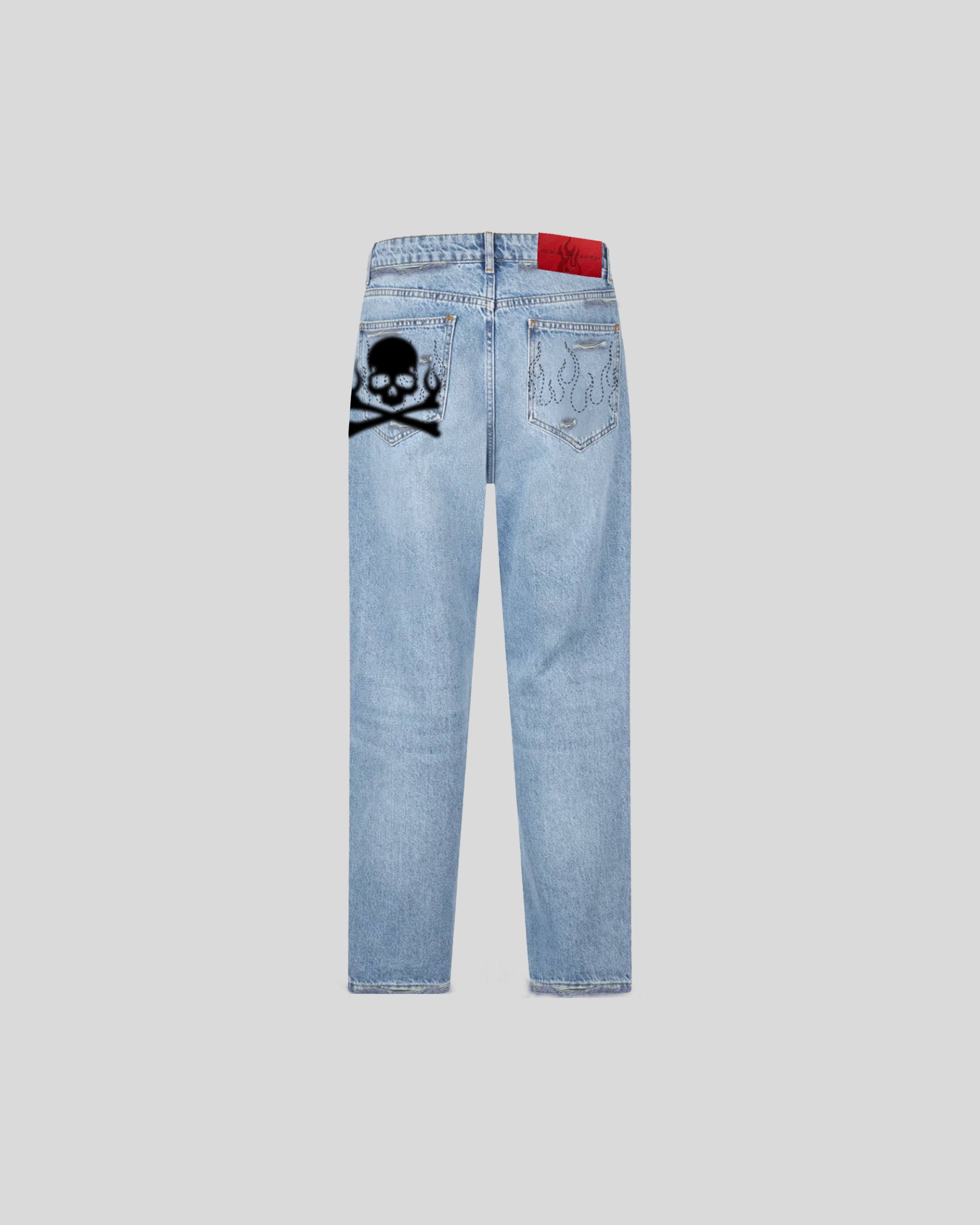 SKULL PRINT DENIM