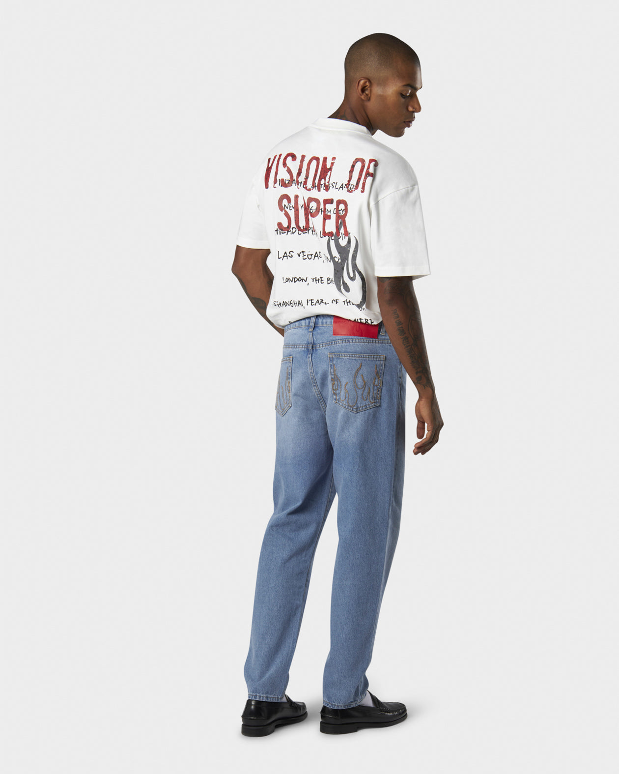 EMBROIDERED LOGO DENIM