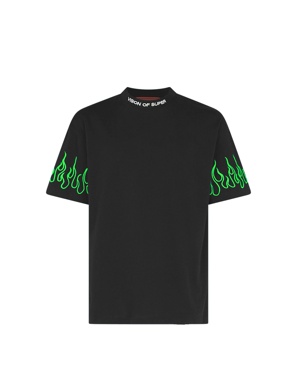 EMBROIDERED FLAMES T-SHIRT