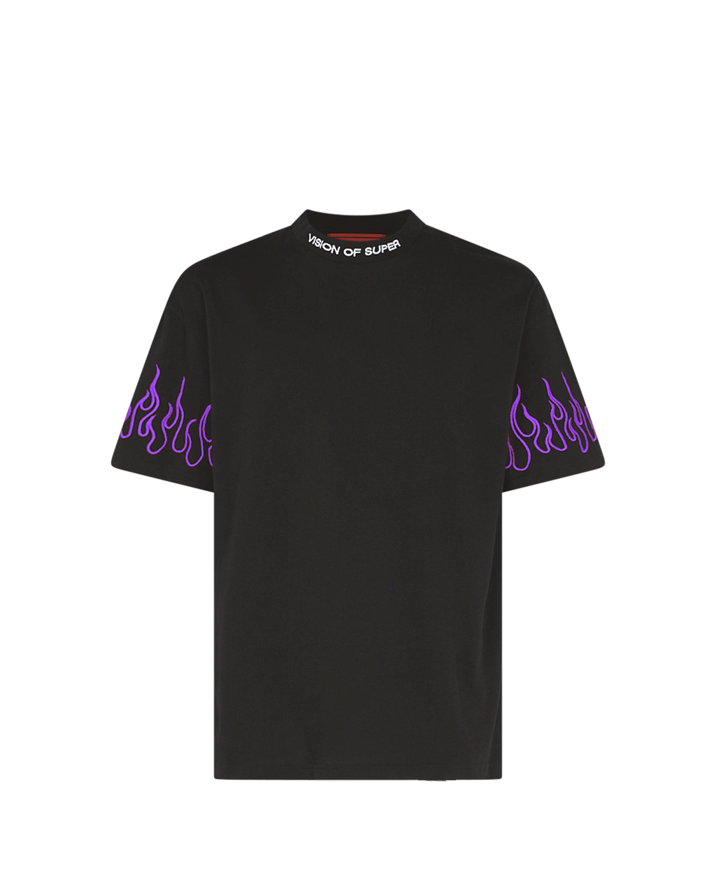 EMBROIDERED FLAMES T-SHIRT