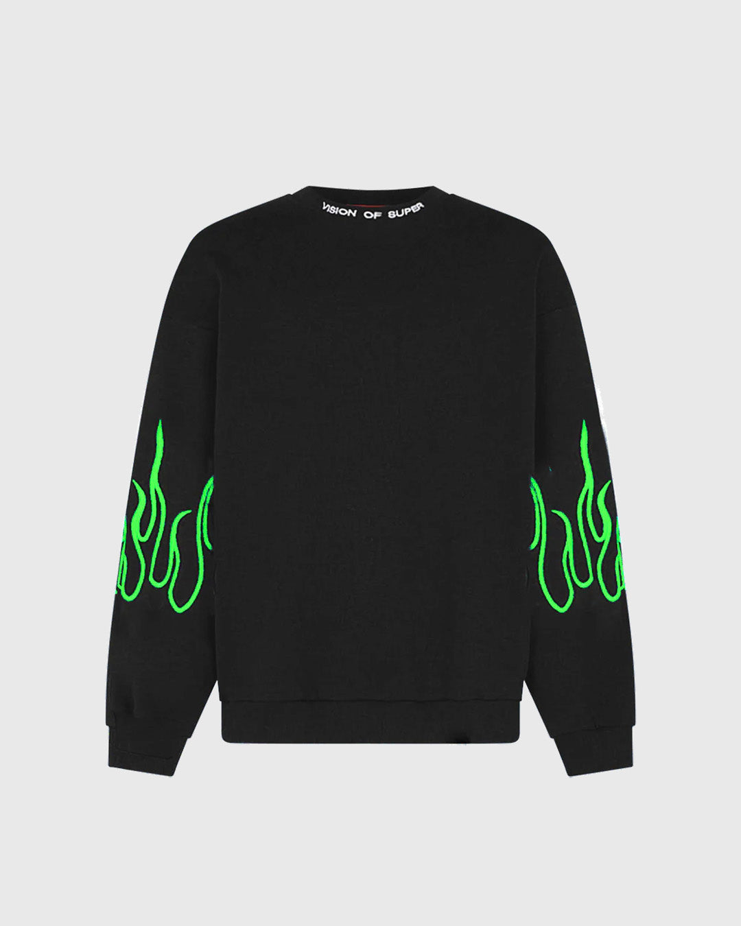 EMBROIDERED FLAMES CREWNECK