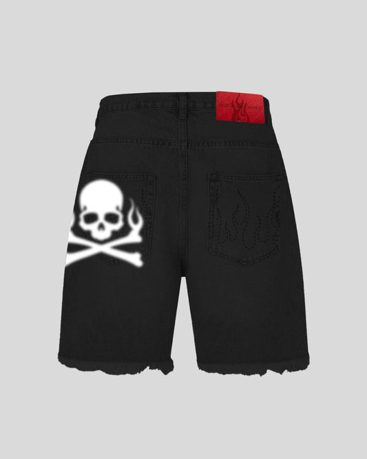 SKULL SHORTS DENIM