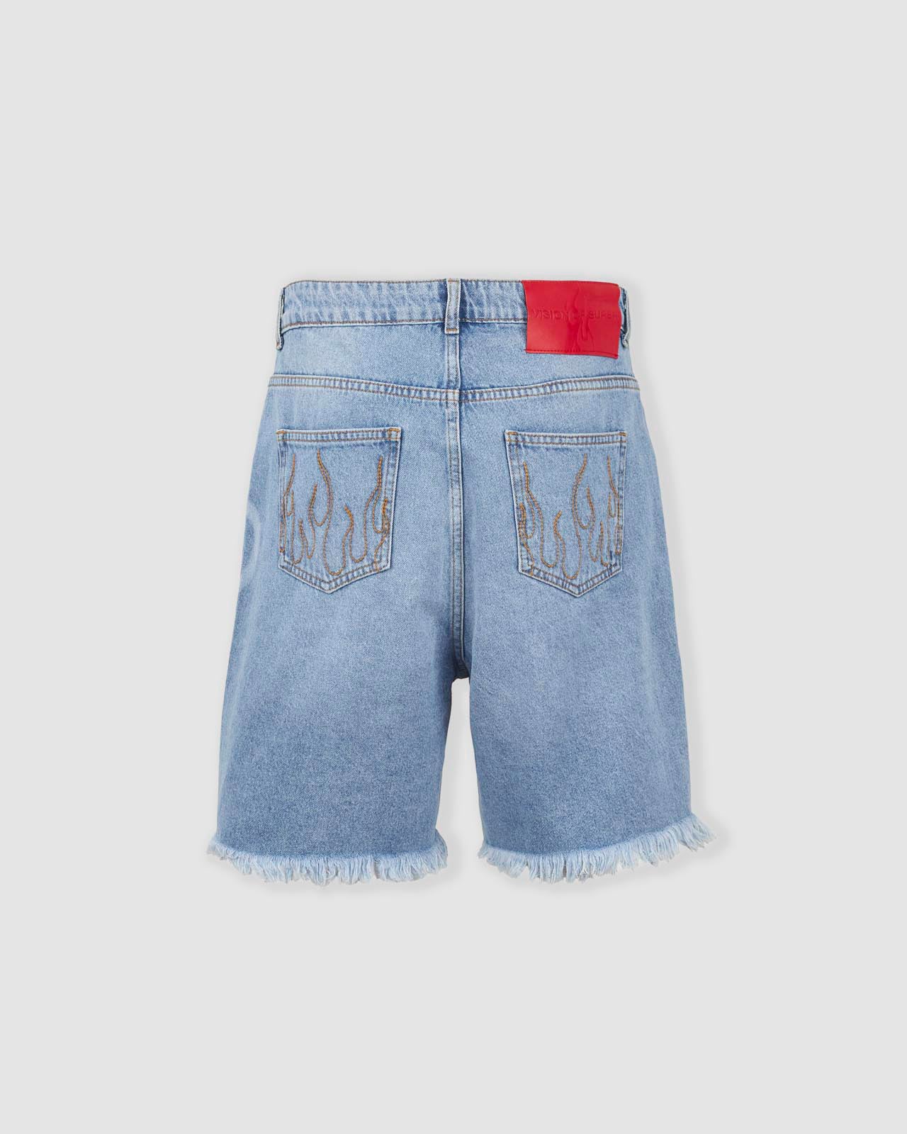HEART LASER PRINT SHORTS DENIM