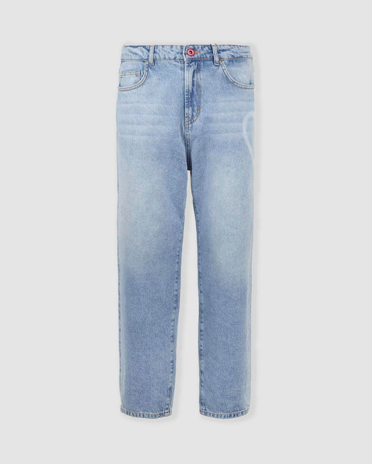 HEART LASER PRINT DENIM