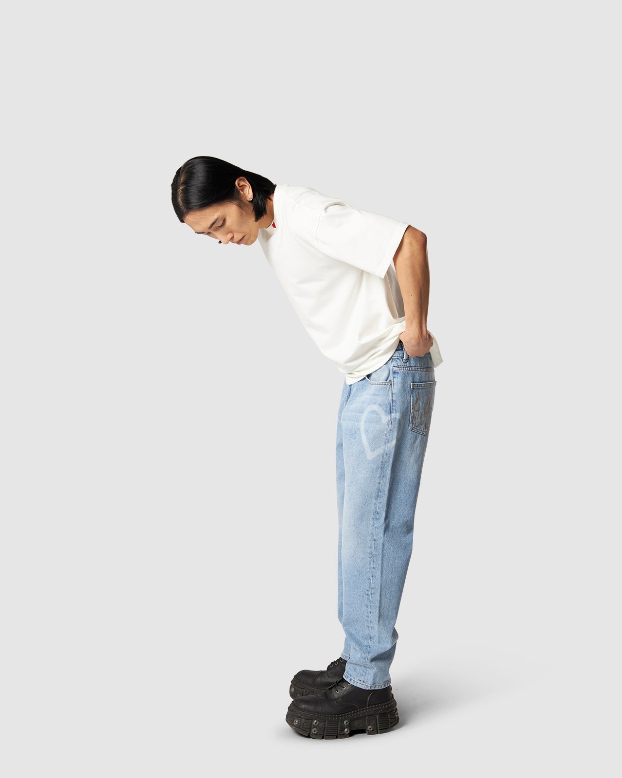 HEART LASER PRINT DENIM