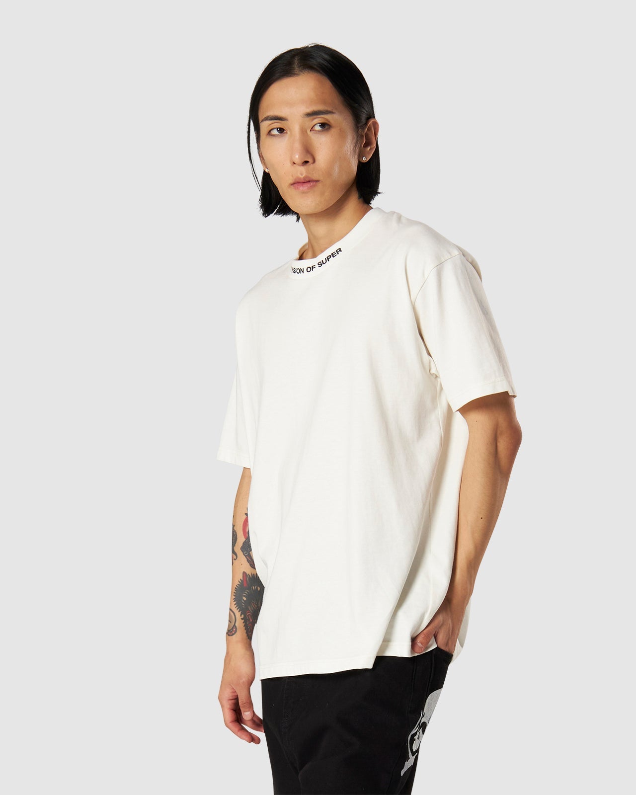 RUINED SKULL PRINT T-SHIRT