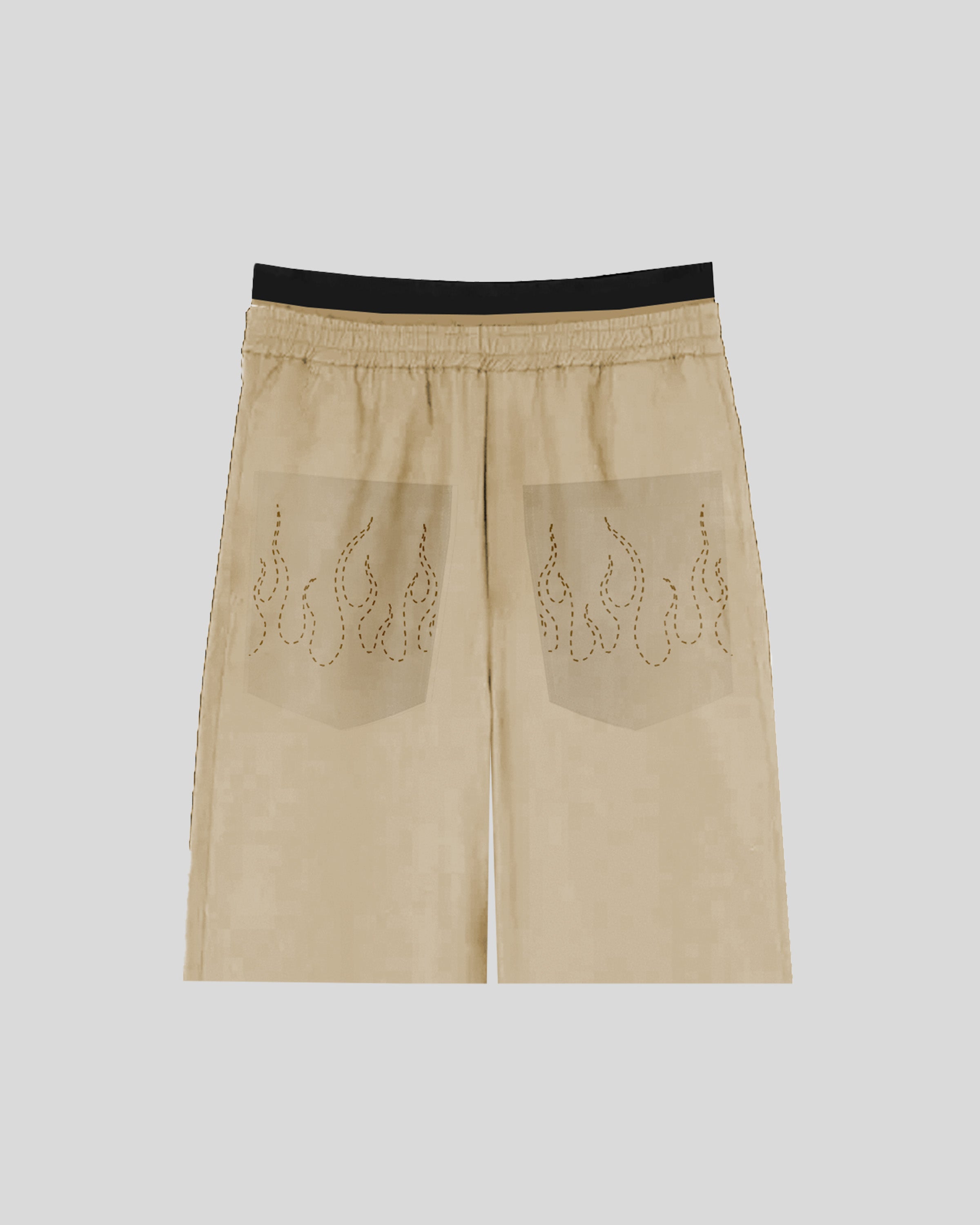 EMROIDERED FLAMES SHORTS