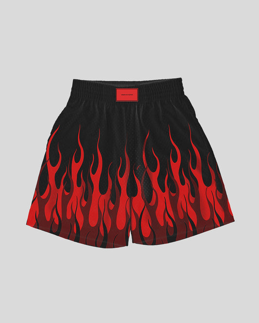 TRIPLE FLAMES BASKET SHORTS
