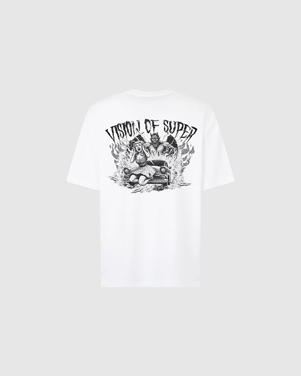OFFWHITE TEE WITH PRINT ON BACK