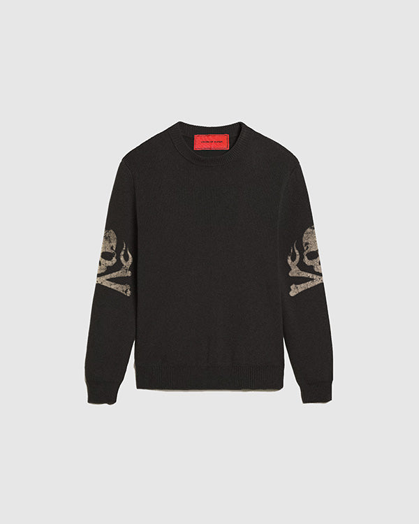BLACK SWEATER WITH SKULL