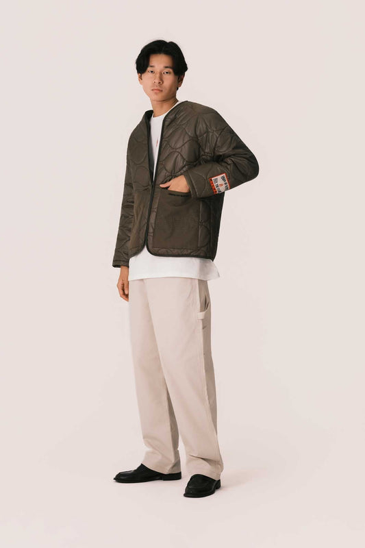 GREEN JACKET WITH EMBROIDERED AND PATCH