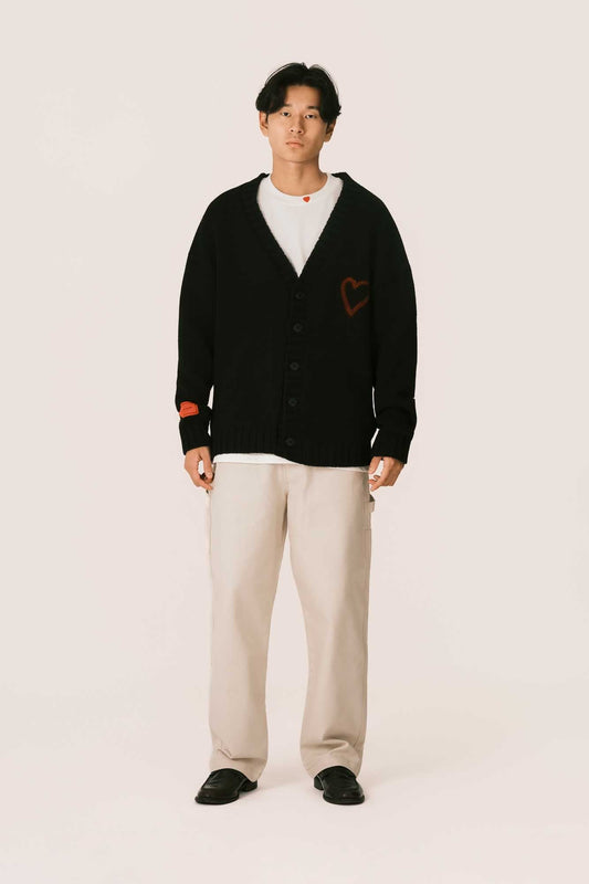 BLACK CARDIGAN WITH HEART
