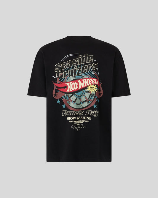 BLACK T-SHIRT WITH ICONIC WHEEL PRINT