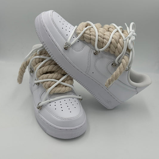 Nike Air Force 1 “Rope Laces Cream” Triple White