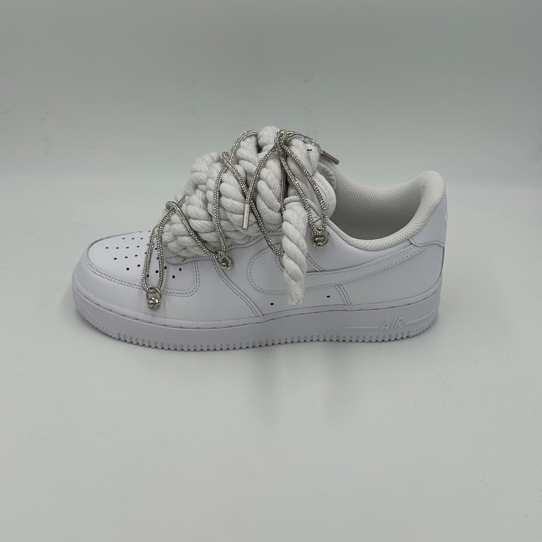 Nike Air Force 1 “Rope Laces White” Triple Swarovski Silver