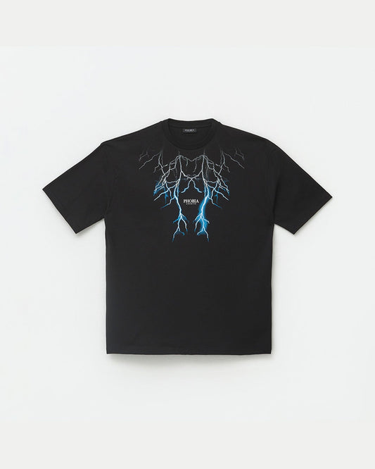 BLACK TEE WITH SHADE LIGHTNING SKY BLUE