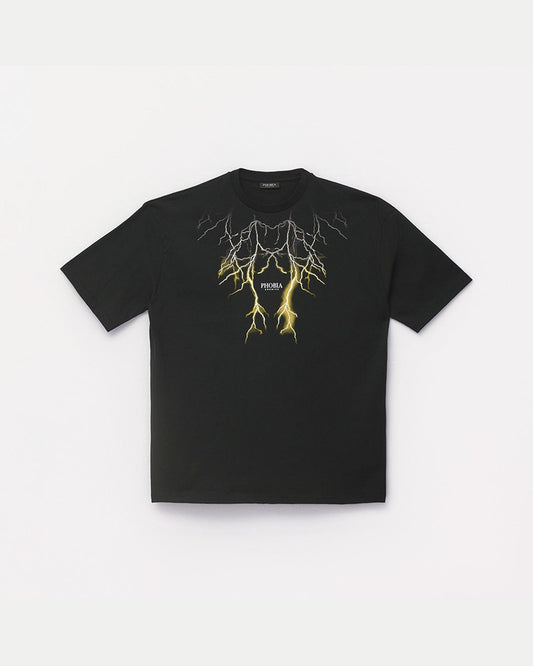 BLACK TEE WITH SHADE LIGHTNING YELLOW