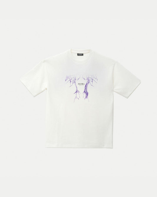 OFFWHITE TEE WITH SHADE LIGHTNING PURPLE